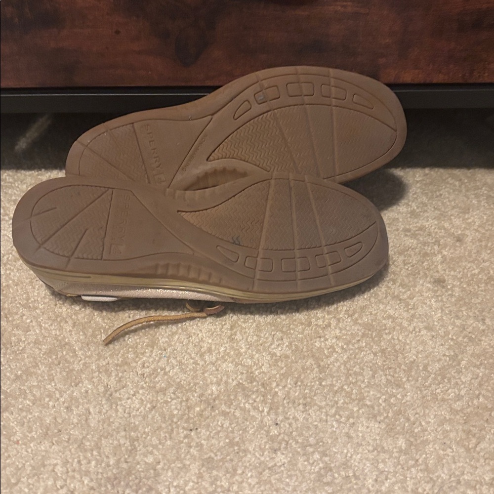 Sperry Tan Leather Boat Shoes with Pink Insoles leather upper - Picture 8 of 9